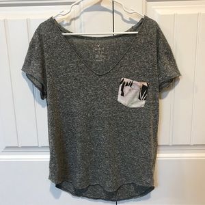 Gray Heathered V-Neck T-Shirt